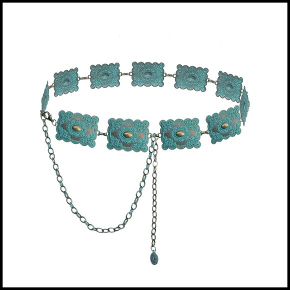 Western Metal Concho Chain Belt Boho Vintage Style Adjustable for Dresses Jeans main image 5